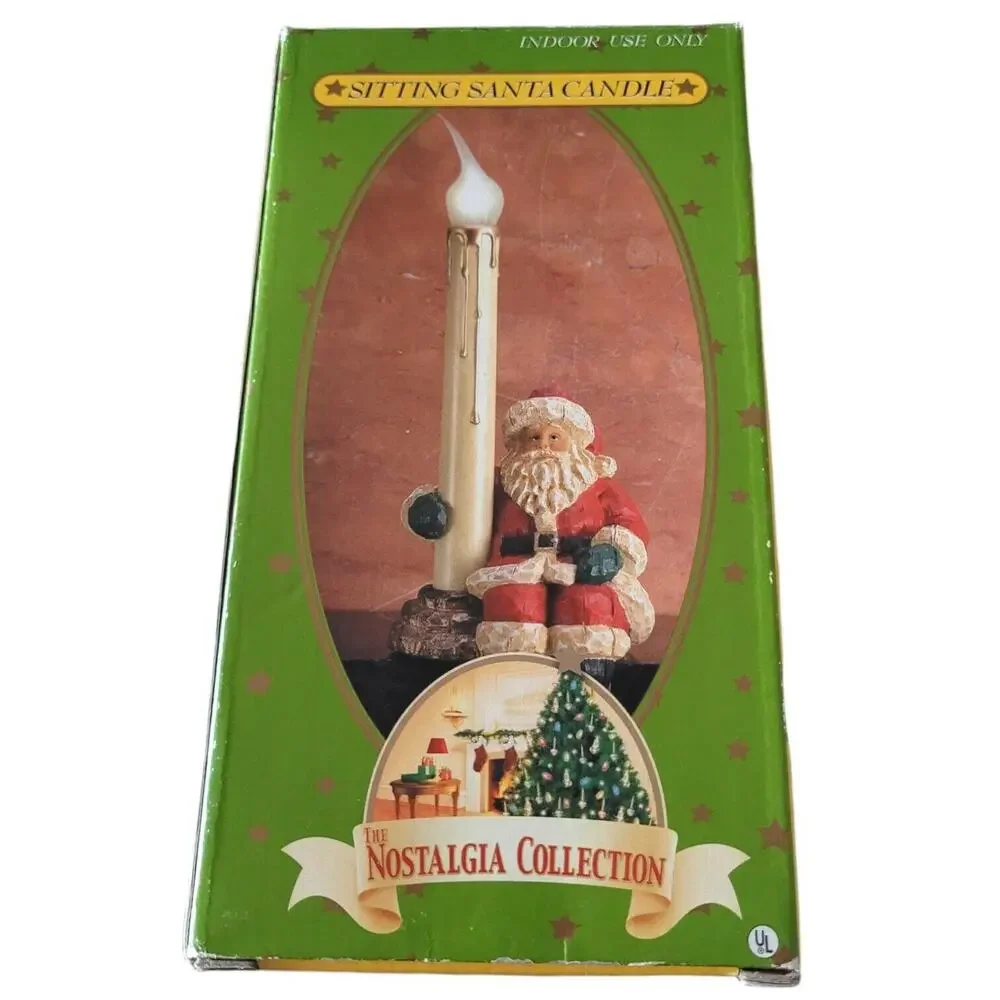 The Nostalgia Collection Sitting Santa Candle Resin Electronic Christmas Figure
